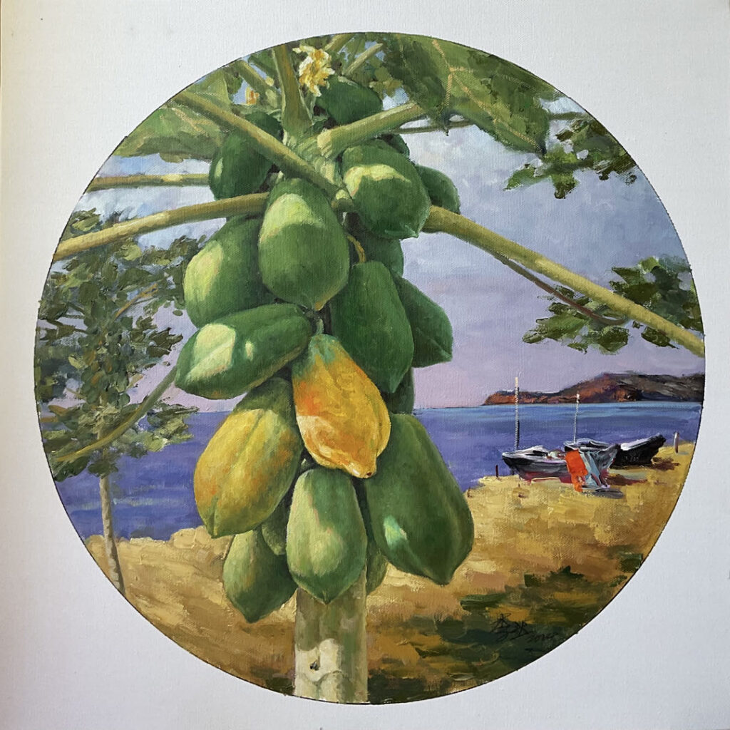 Harbor Vista with Ripening Papayas